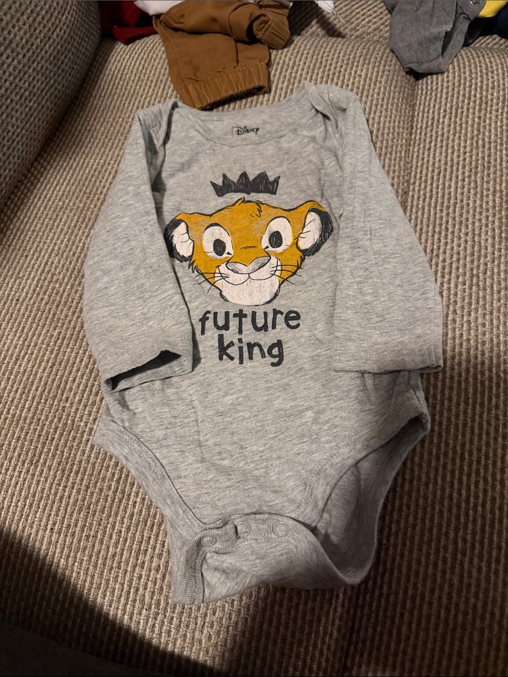 jumping beans Gray Disney 'Future King' Simba Long-Sleeve Bodysuit